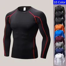 Длинная сухая Мужская футболка для бега, футболка для спортзала, мужская спортивная рубашка для кроссфита, футболка для футбола, футболка для фитнеса, спортивная одежда