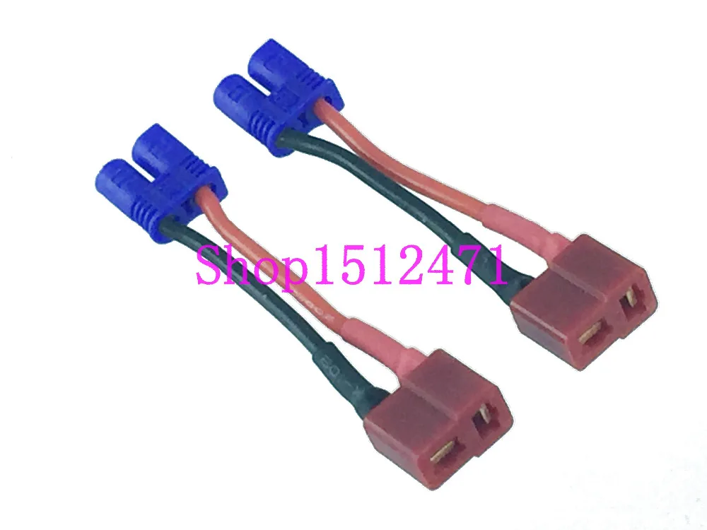 

2pcs T-Plug Deans Female to EC2 Male Adapter 18AWG 5CM Wire For RC lipo battery
