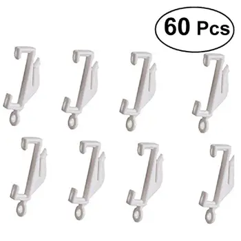 

60pcs Curtain Rail Track Glide Hooks Curtain Glider for Deco Rail Track