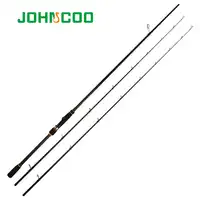 Johncoo NEW 2.4m Spinning Fishing Rod Extra-Fast Action M MH 2Tips Carbon Rod Test 10-40g Sensitive Fishing pole Fishing Tackle