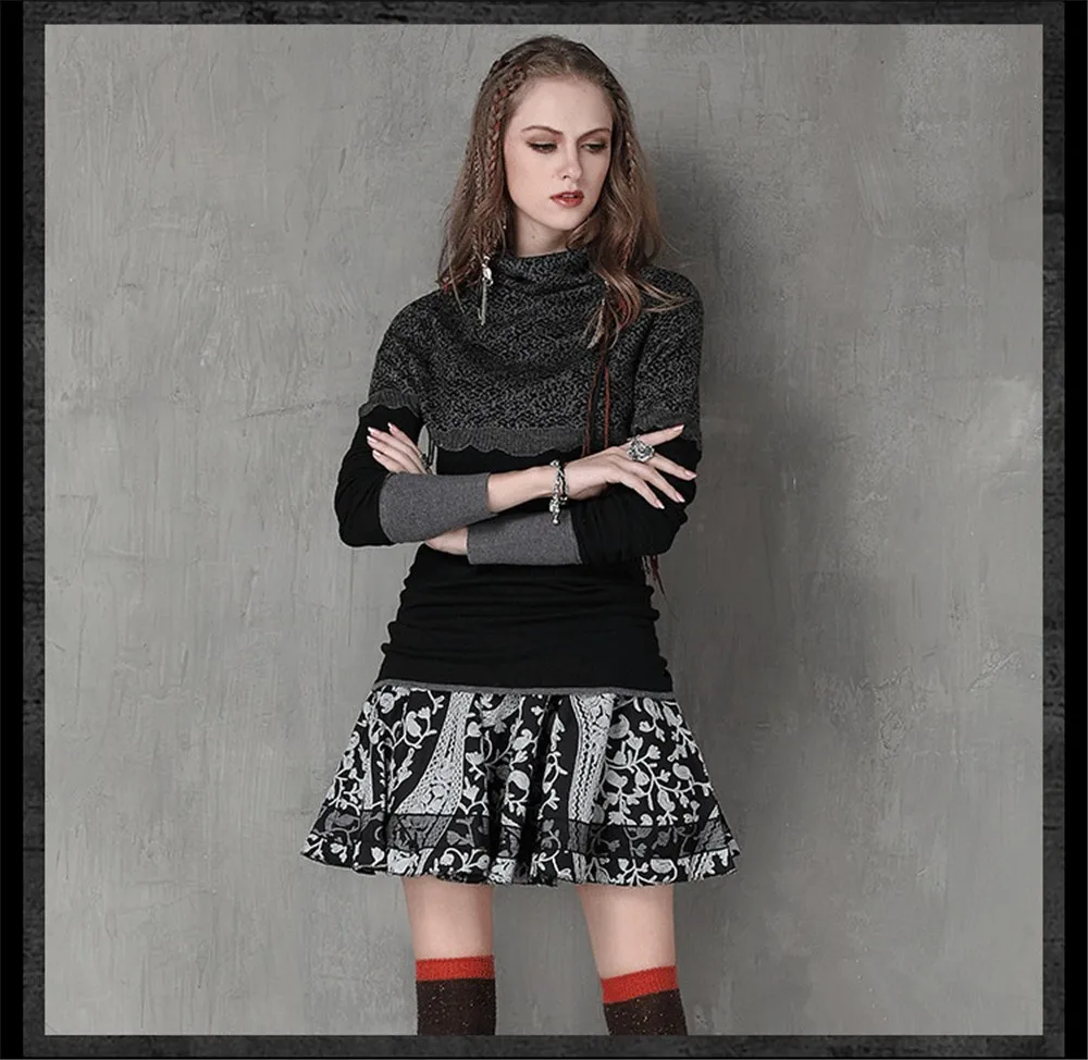 Vintage Winter Women Sweater Cardigan Knitting Pullover Long Sleeve Lace Sweater Women Jacquard Turtleneck Women Autumn Sweaters (11)