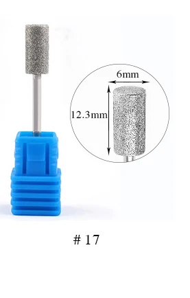 Алмазная дрель для ногтей небольшое сверло для удаления кутикул электрические сверла для маникюрная дрель маникюрная фреза принадлежности для резки - Цвет: 17