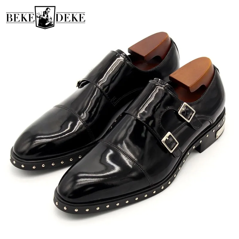 black buckle dress shoes