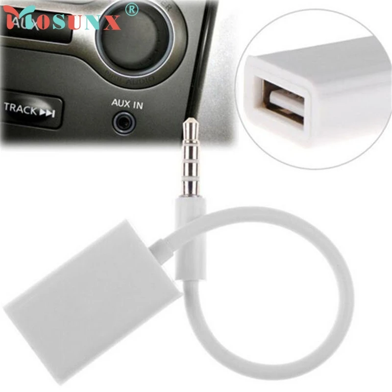 3 5 мм штекер AUX аудио разъем к USB 2 0 гнездовой конвертер Кабель Автомобильный MP3 _