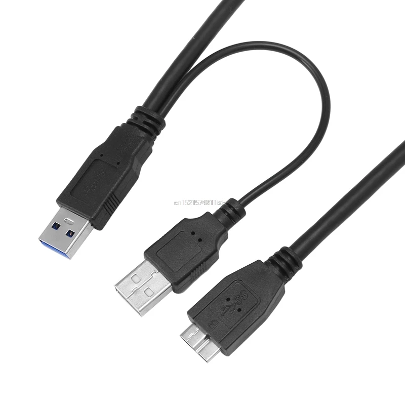 USB 3,0 двойной мощности Y Форма 2 x Тип A к Micro B кабель внешний жесткий диск