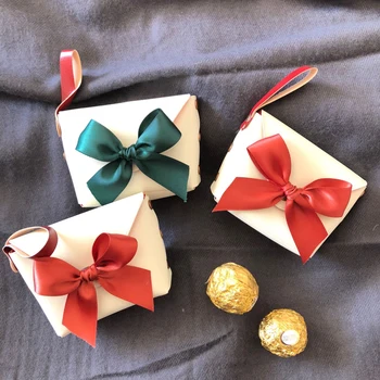 

10pcs/lot Creative gift box Wedding candy Box with ribbon Wallet Gift bags baby shower packaging chocolate box party Supplies