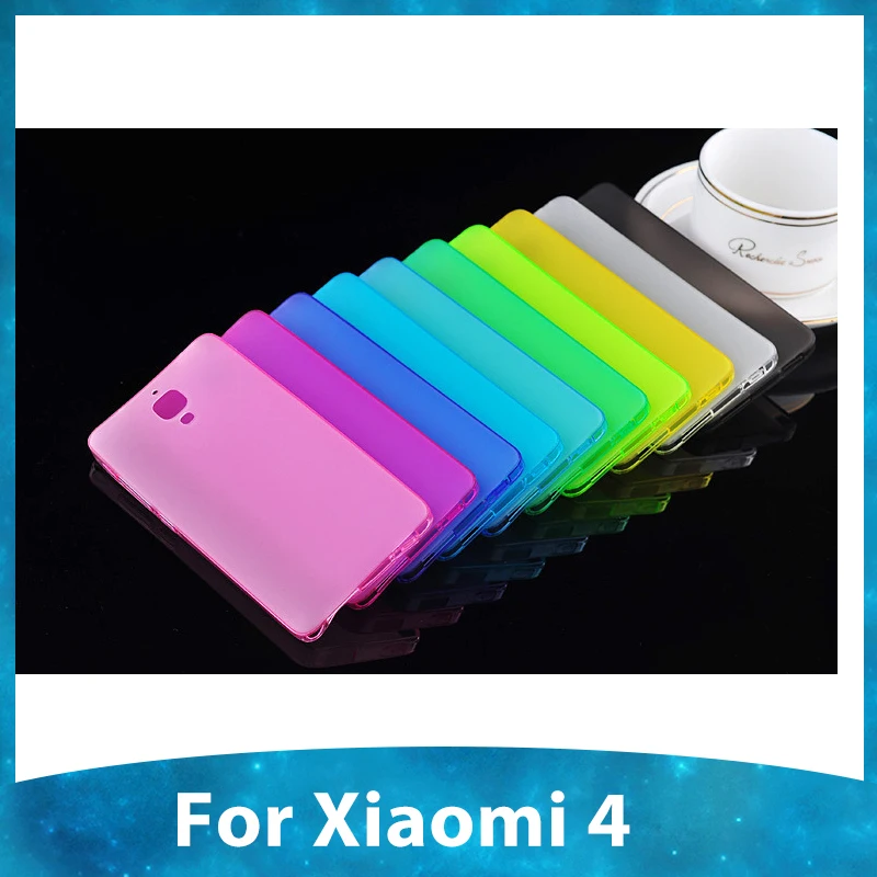 

Free shipping Soft silicon Semi Transparent matte TPU dust proof plug case for Xiaomi 4 M4 Mi4 in stock