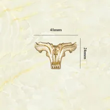 4 шт. 41 мм* 24 мм деревянная коробка Золотая ножка угловая защита треугольник декоративный кронштейн мебельная Защитная фурнитура