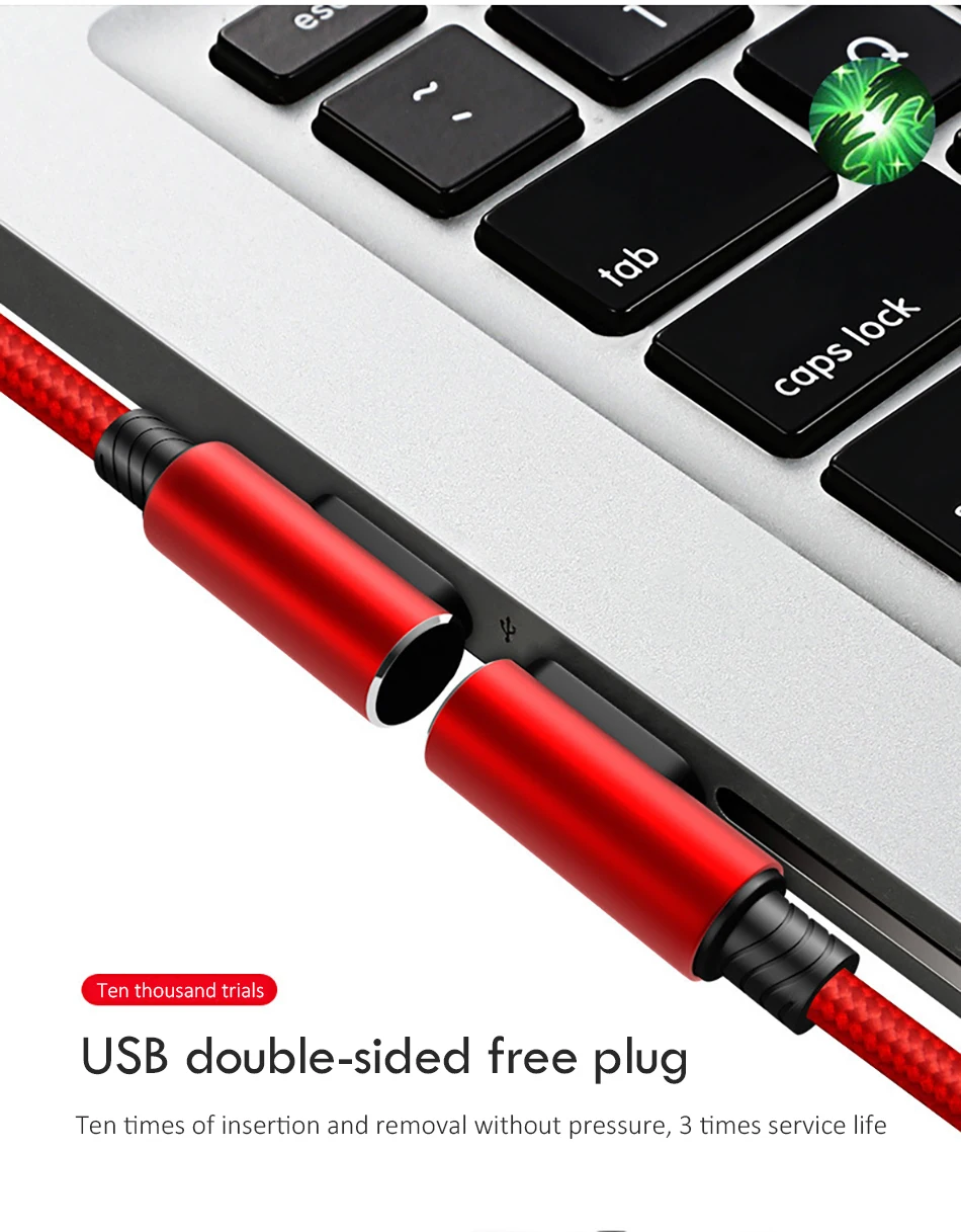 Elbow 3 in 1 Micro USB Type-C Lighting Charger Cable 8 Pin For iPhone X 7 8 Plus For Sony Samsung Long Charge Cables 1 (4)