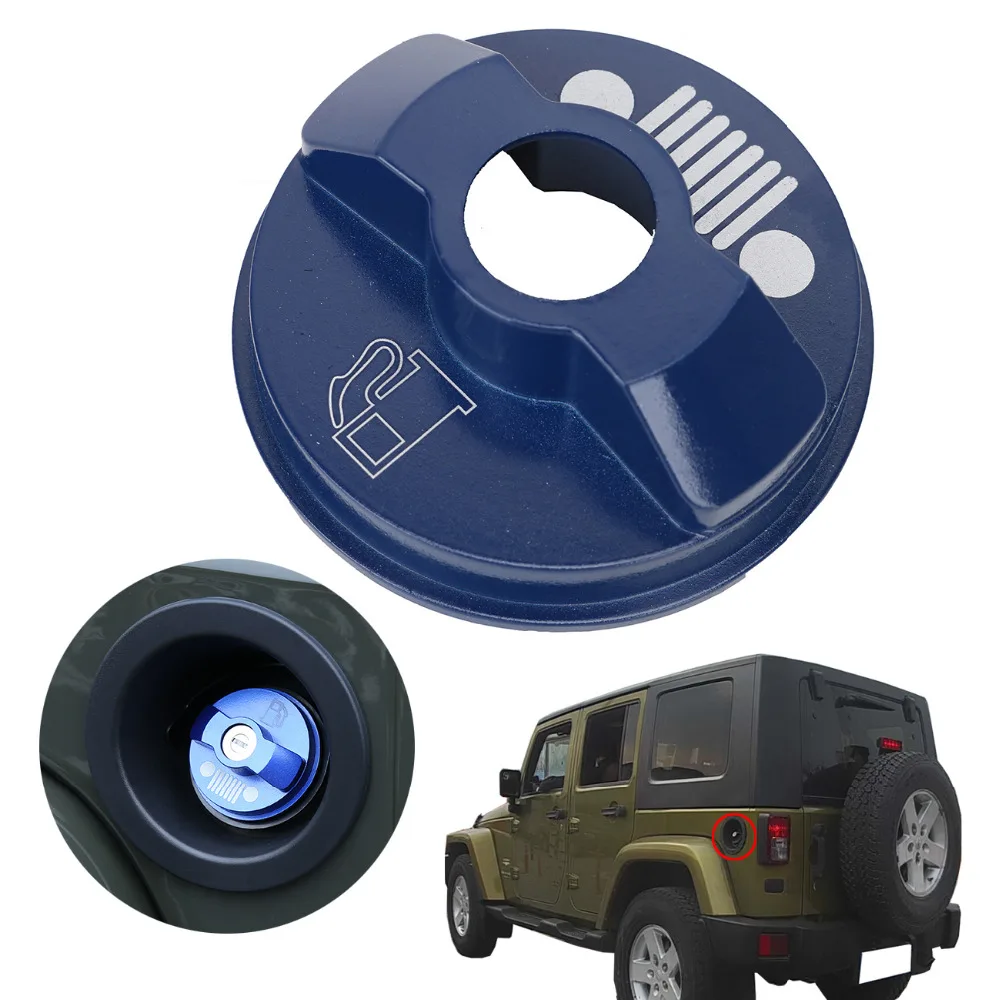 Us 12 9 16 Off Blue Metal Fuel Tank Cap For Jeep Wrangler Jk Unlimited X Sport Freedom Sahara 2 4door Car Inner Filler Gas Cover Trim Cek061 B In