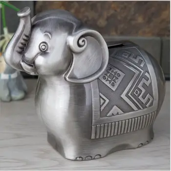 

Creative cartoon Elephant metal cash box metal money box coin bank storage box for save money CXG007