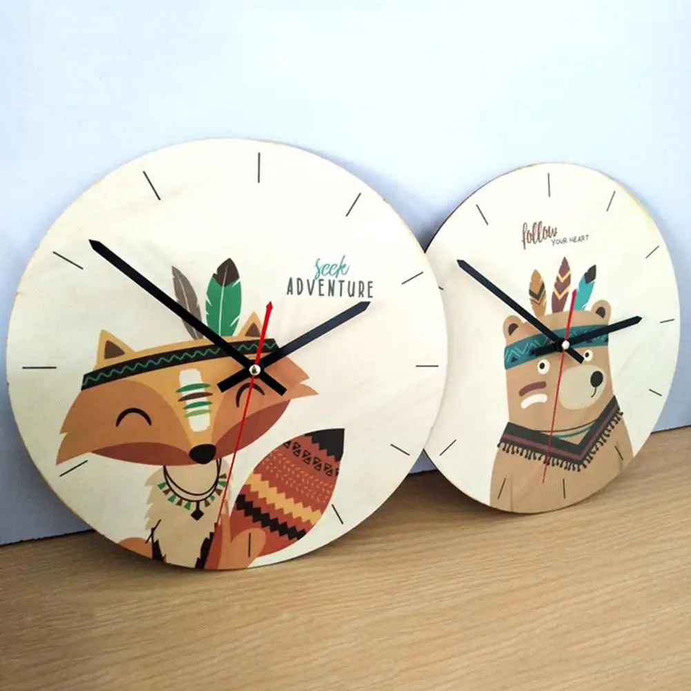 

2018 New Wall ClockWooden Watch Reloj De Pared Modern Design Large Decorative Clocks EuropeSimple Cartoon Living Room Klok