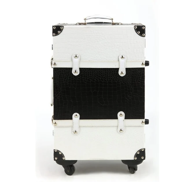 white vintage luggage