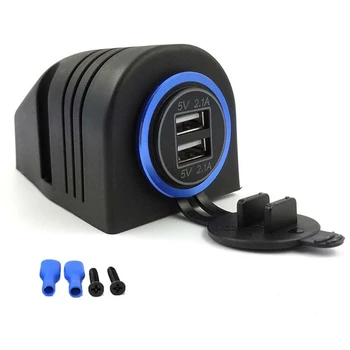 

2.1A 12V 24V Dual USB Car Charger Tent Base for Car Truck Motorcycle Boat ATV