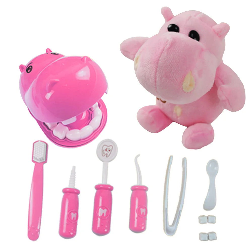 

Kids Pretend Play Dentist Plush Doll Check Teeth Model Set Medical Kit Educational Role Play Simulation Learing Toys