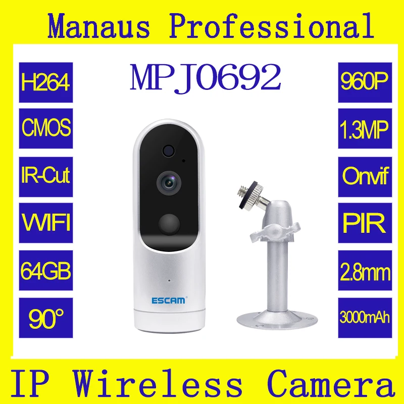 

Super Low Power Standby 960P HD WIFI MINI IP Camera Support PIR ONVIF Support Max up to 64GB TF card Support Dynamic IP J0692