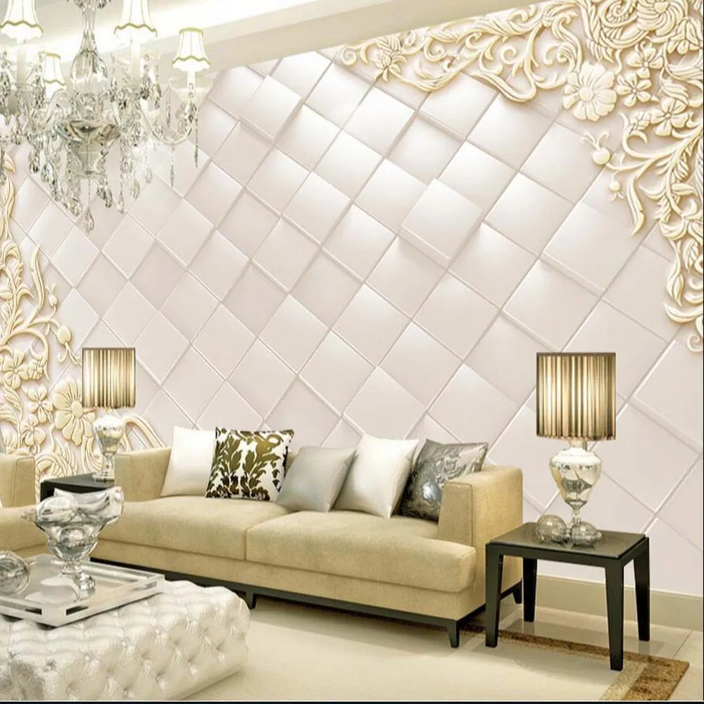 

3D Природа мягкая клетчатая Цветочная фотобумага большая роспись пользовательский размер гостиная спальня настенное Искусство Декор фрески обои