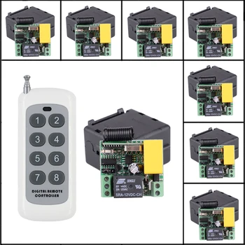 

8CH 500M Transmitter + 8pcs Mini Size 220V 1CH 10A RF Wireless Remote Control Lights Switch System in 433MHZ