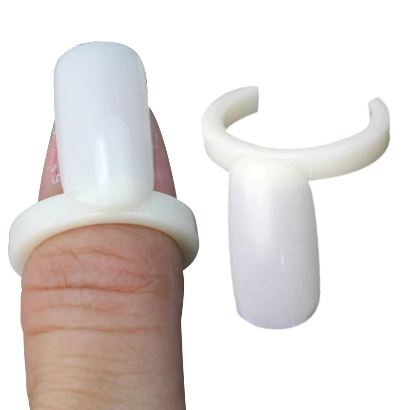 

50 pcs Blank Nail Polish UV Gel Display Rings Pops Nail Art Ring Style Nail Tips