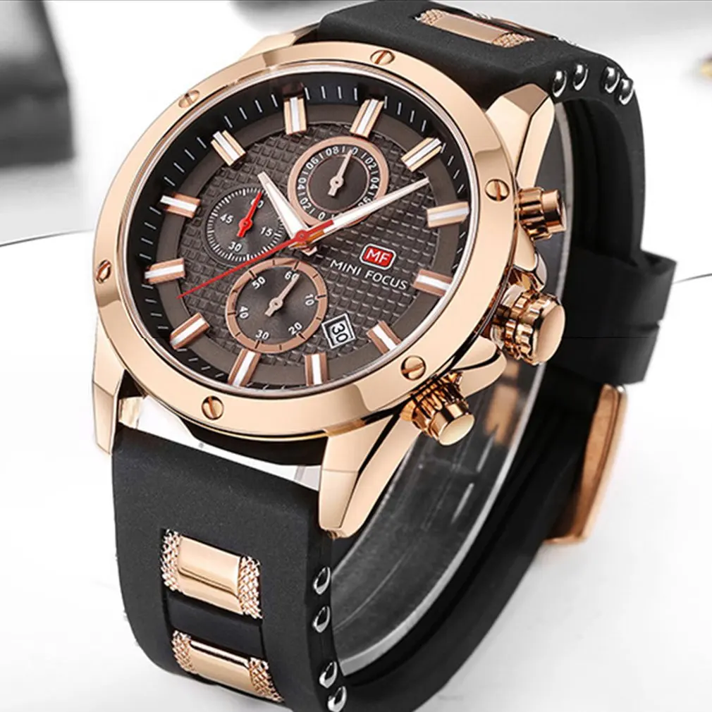 

Men's Quartz Watch Trendy High Quality Universal Silicone Strap Round Dial Quartz Watches Exquisite Workmanship Sports Watch