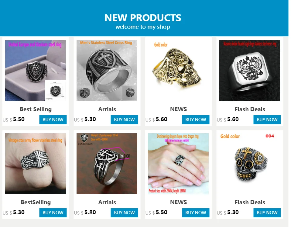 Bague Emblème National Russe en Acier Inoxydable pour Homme