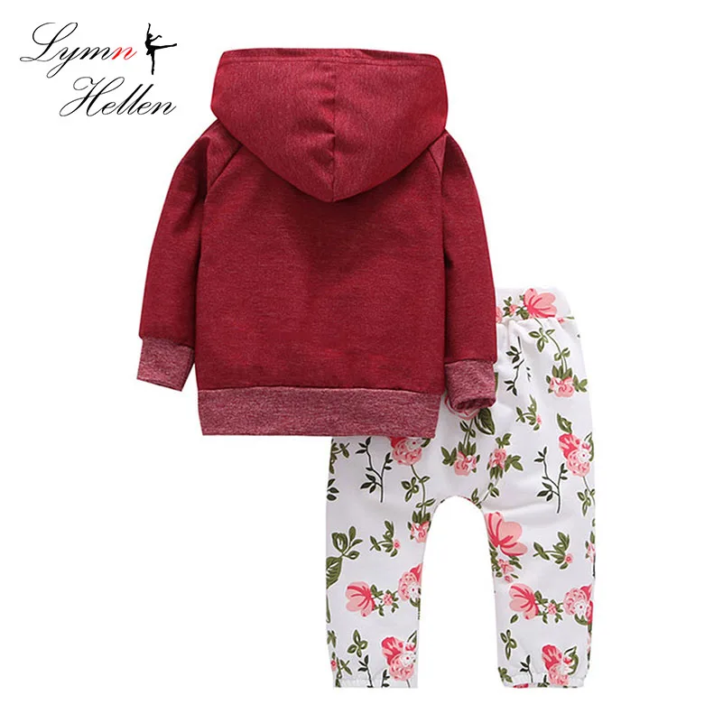 

Baby Girls Children Clothes Set Two-piece Pants Hooded Red Long Sleeve Soft Cotton Clothing Spring Autumn 0-3 Years Play Mats
