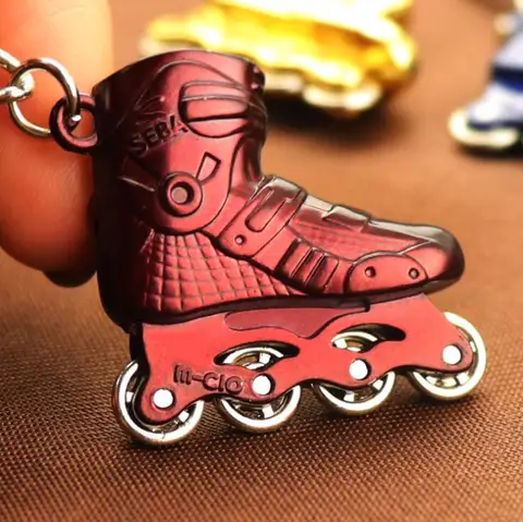 For Men Car Bag KeyRing Stainless Steel Jewelry Gold Fashion Skating Boots Roller Skates Gift Fashion