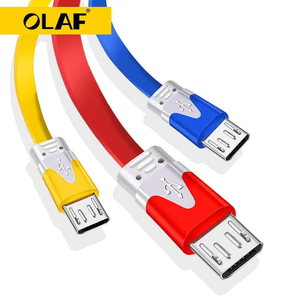 

OLAF Micro USB Cable 1M/2M/3M Fast Charging Data Sync Flat Noodle Cable for Samsung Xiaomi Huawei LG HTC Android Phone Cables