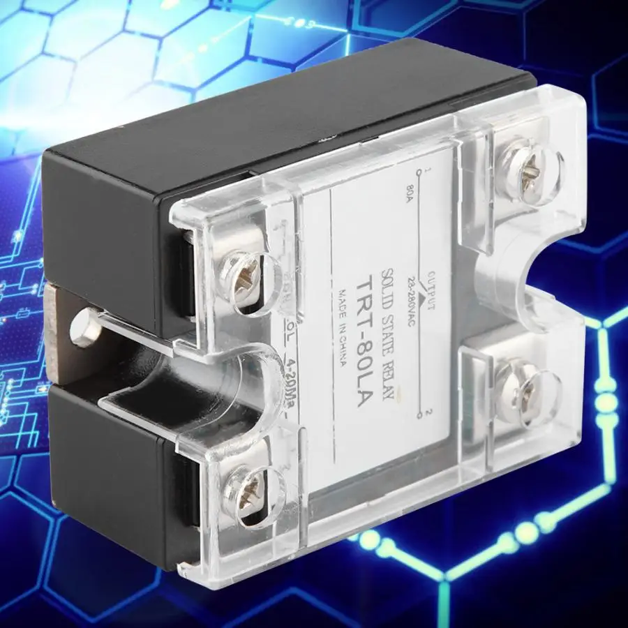 

TRT-80LA 80A Solid State Relay Module Board 4-20MA To 28-280V Industrial Solid State Relay Module