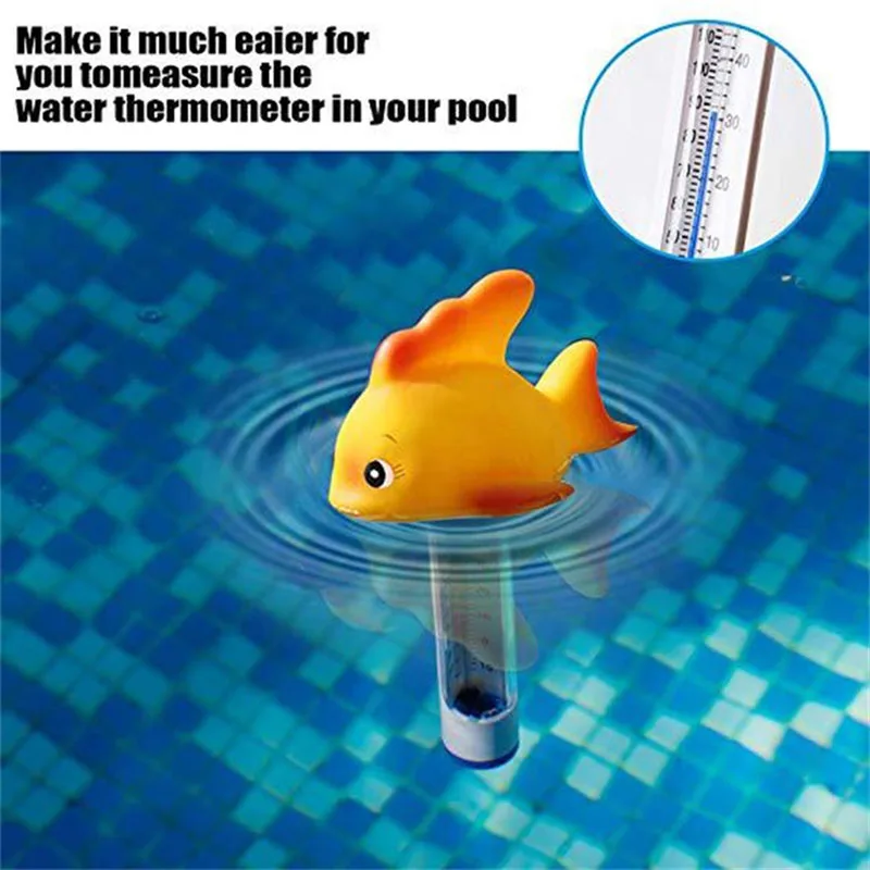 

Cartoon Floating Pool Thermometer Breakproof Thermometer for Outdoor Indoor Pools UD88