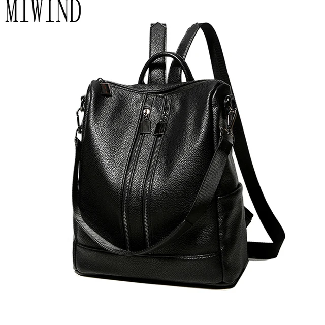 Women Black Leather Backpack Female Fashion Office Bag Las Women Black Leather Backpack Female Fashion Office Bag Las Bagpack Bags S Casual Travel Back