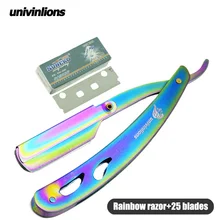 Univinlions бритвенные парикмахерские инструменты бритва и лезвия Античный Черный Складной бритвенный нож из нержавеющей стали прямой бритвенный держатель
