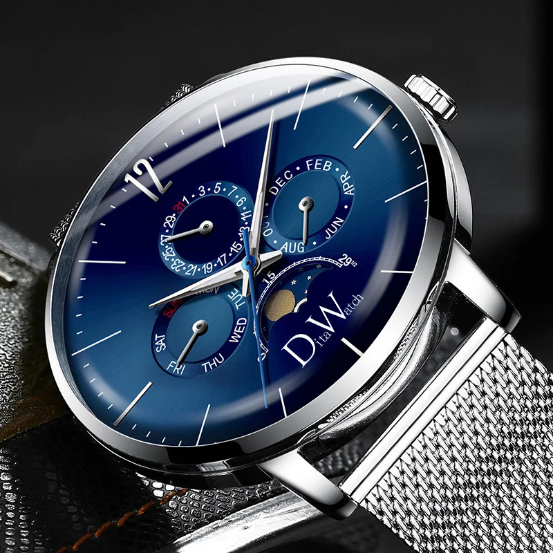 

DITA Brand Watch Ultra Thin Case Waterproof Complete Calendar Luminous Hands Fashion Luxury Quartz Wristwatch relogio masculino