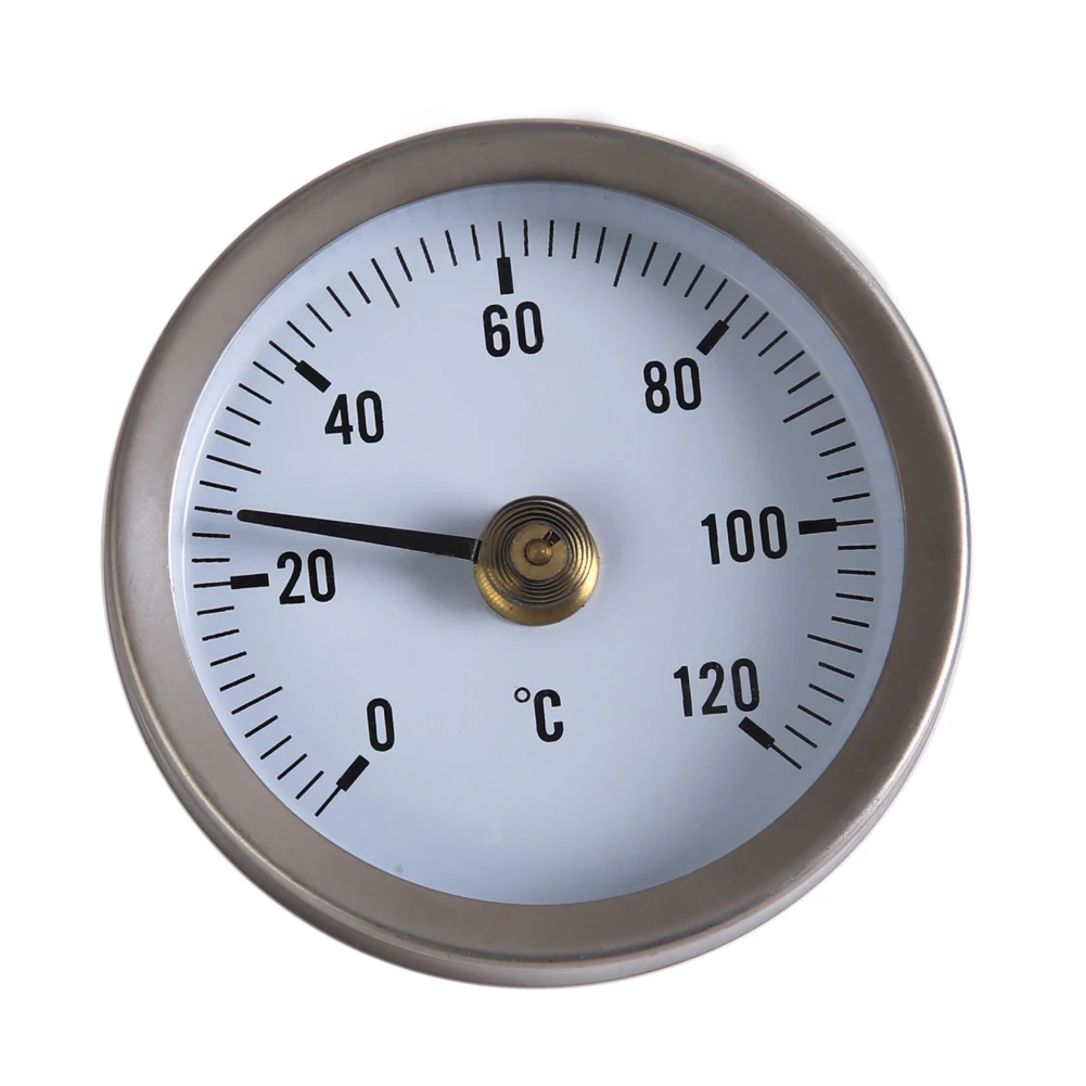 

Clip-on Pipe Thermometer 63mm Dial Stainless Steel Bimetal thermomet Testing Gauge Pipe Surface Thermometer 0-120 Degree