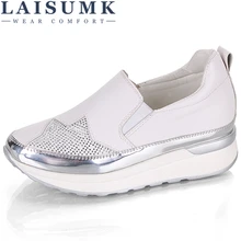 LAISUMK Spring/Autumn 2019 Comfort Creepers Bling Loafers Silver Platform Shoes Woman Slip On Swing Women Flats Shoes цена LAISUMK Spring/Autumn 2019 Comfort Creepers Bling Loafers Silver Platform Shoes Woman Slip On Swing Women Flats Shoes цены онлайн