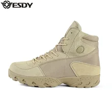 Men’s Outdoor Leather Desert Camouflage Military Combat Boots Men Army Tactical Hiking Boots Botas Hombre Coturnos Masculino