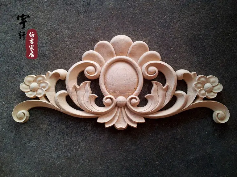 Dongyang wood carving fashion corners wood carved motif wood shavings smd furniture door