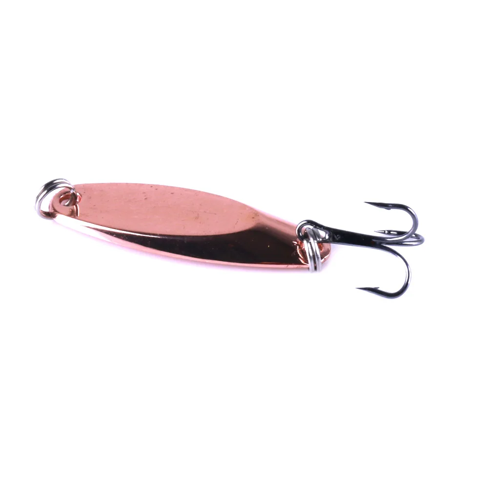 HENGJIA 1 шт. 4 цвета металлическая ложка рыболовная приманка 4 см 7 г 6# тройной крючок с высоким качеством рыболовные снасти - Цвет: 3