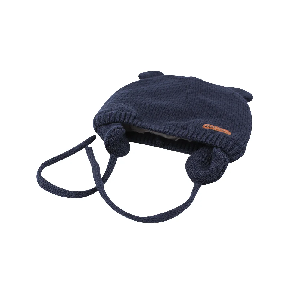 Soft Warm Baby Hat Knit Cute Bear Hat For Boys Infant Toddler Earflap Beanie Spring Autumn Cotton Baby Girl Hat Baby Accessories (22)