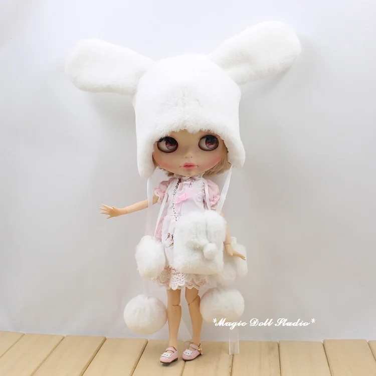 [MG574] 2018 новые аксессуары для кукол Blythe # набор из меховой шапки сумки и перчаток