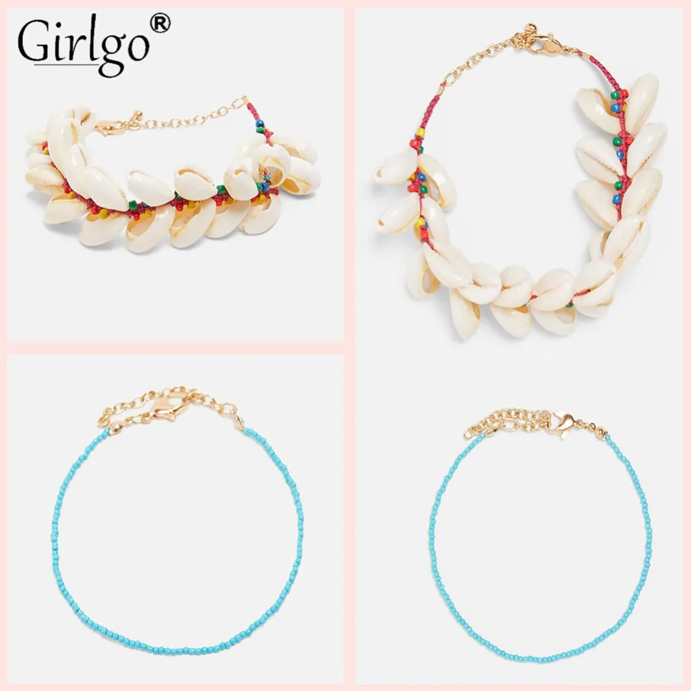 

Girlgo Vintage Handmade Sea Shell ZA Bracelets Metal Maxi Bangle for Women Fashion Wedding Party Summer Accessories Wholesale
