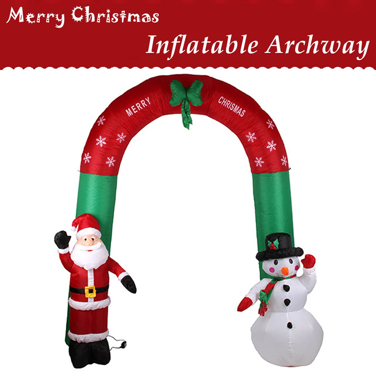 

2.4M Giant Inflatable Snow Arches Toy Santa Claus Christmas Decoration For Hotels Supper Market Entertainment Venues Holiday