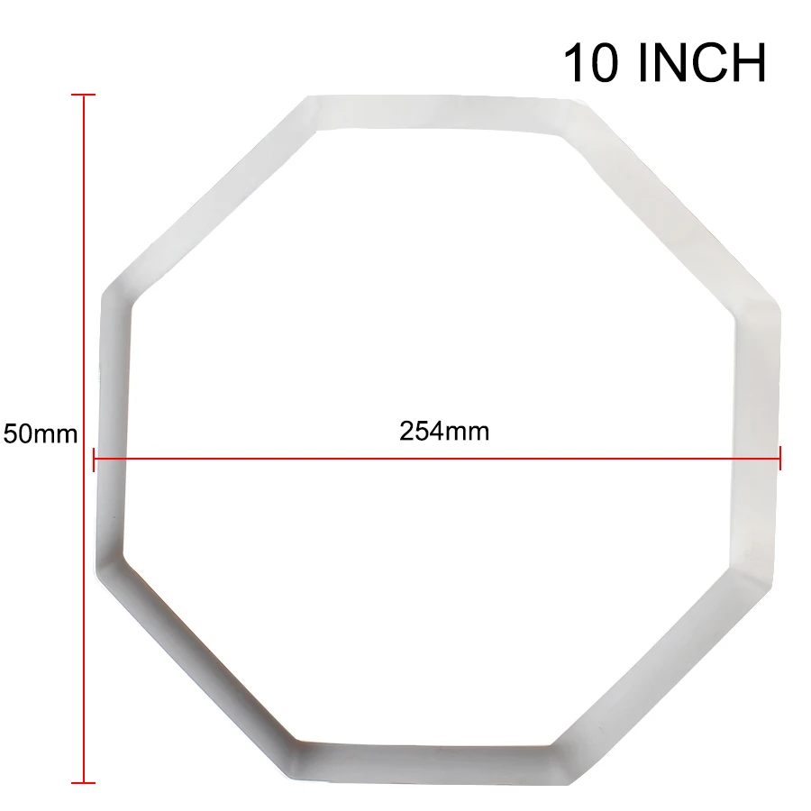 4/6/7/8/10 дюймов серебра толщиной Нержавеющая сталь торт Fondant(сахарная) резак восьмиугольная Форма мусс кольцо Fondant(сахарная) фрезы для украшения торта