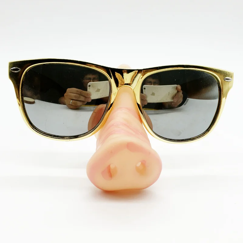 Novelty Pig Nose Sunglasses Gold Sunglasses Funny Piggy Costume Props