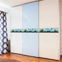 Мультяшная Автомобильная дорожка для маленьких мальчиков стены комнаты границы diy мебель для детской спальни окантовочная линия Baseboard Muursticker украшения ZE063