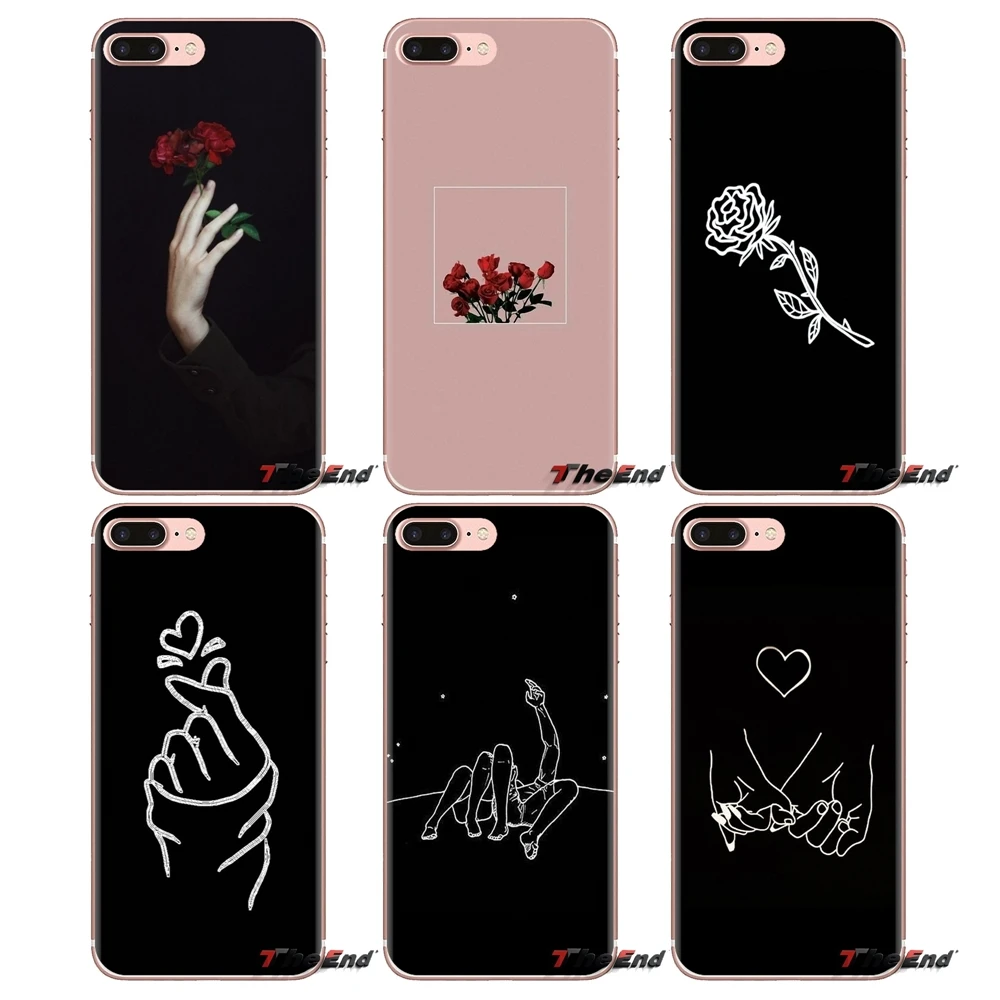 

For LG G3 G4 Mini G5 G6 G7 Q6 Q7 Q8 Q9 V10 V20 V30 X Power 2 3 K10 K4 K8 2017 White Line Kiss Love Heart Flower Rose Phone Cover