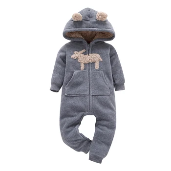 kid boy girl Long Sleeve Hooded Fleece jumpsuit overalls red plaid Newborn baby winter clothes unisex new born costume 2020 4
