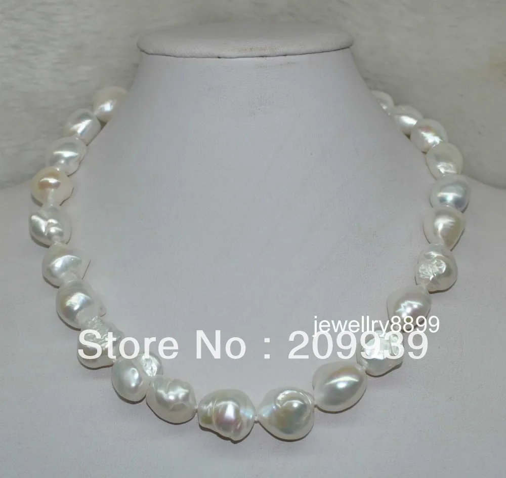 Hot sale&gt@@ AS1198 Natural white 13-16*14-17*9-14mm Baroque cultured Pearl Necklace | Украшения и аксессуары