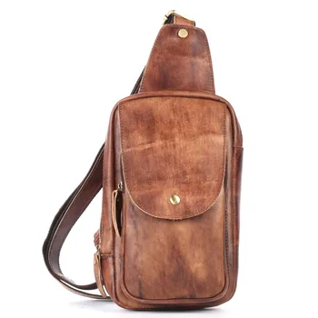 

New Genuine Leather Men Messenger Bag Casual Crossbody Bags Fashion Men's Handbag chest bag Male Shoulder Bag