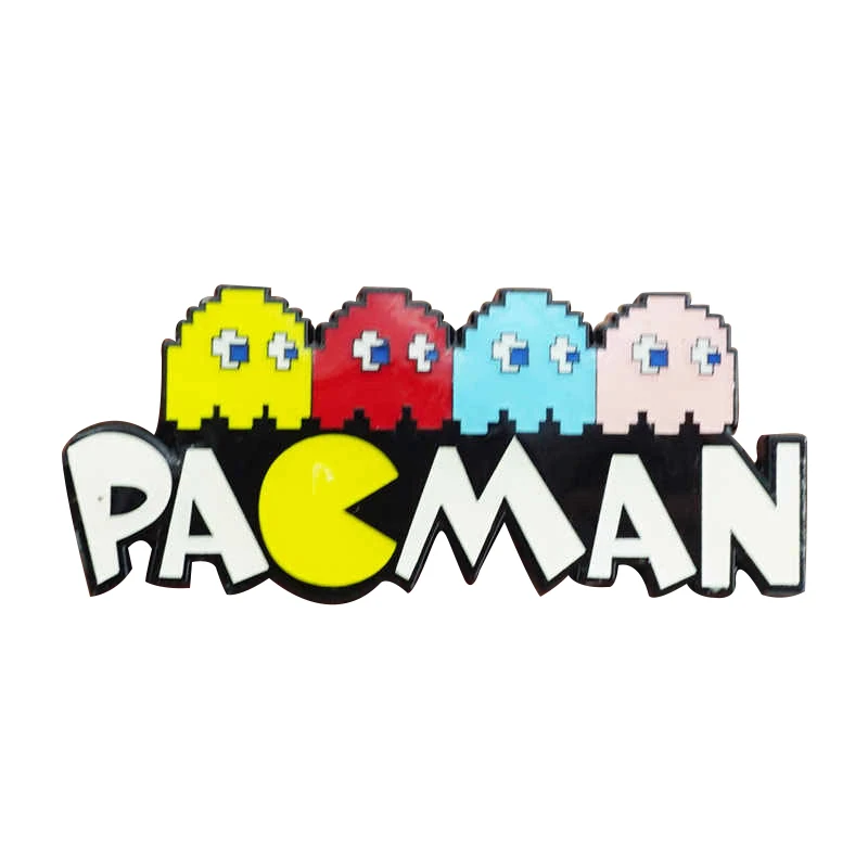

four pacman pin video game inspired cute badges